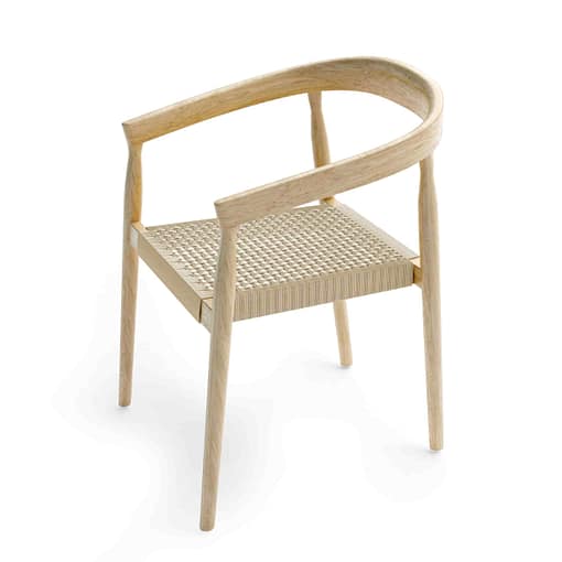 silla Robiin de madera teca con reposabrazos de exterior