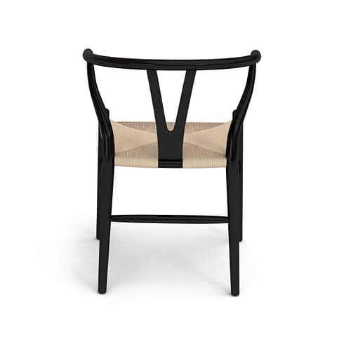 Silla interior Wishbone Nórdica BLACK WISH Madera y Asiento Cuerda Trenzada