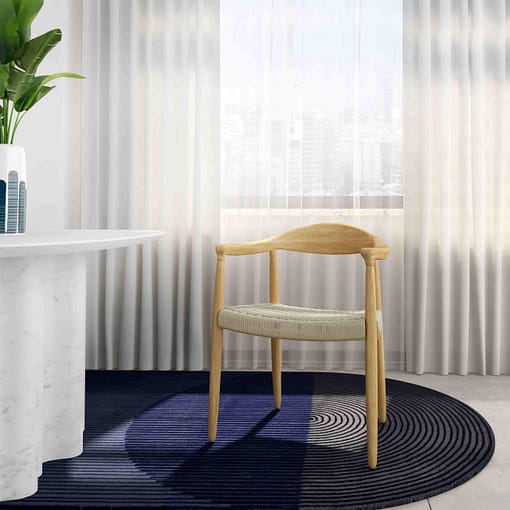 sillon weg madera natural asiento trenzado