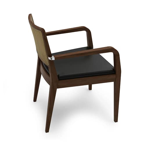 Sillón Cibelle con brazos interior de madera con asiento tapizado