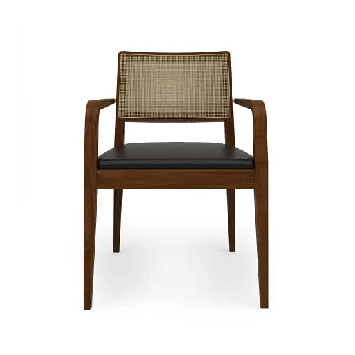 Sillón Cibelle con brazos interior de madera con asiento tapizado