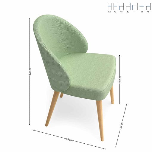 Silla Lana tapizada medidas