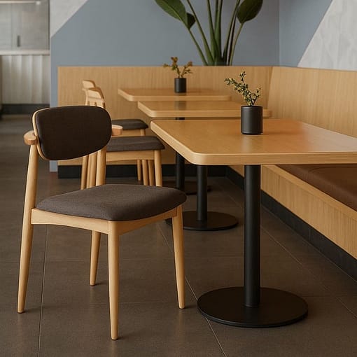 silla joanne de madera tapizada para uso interior