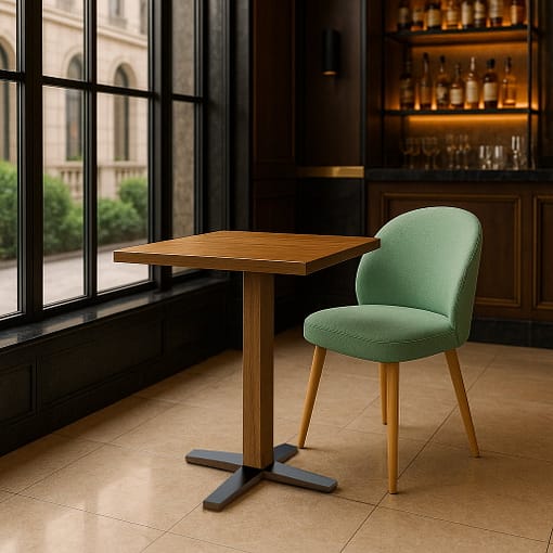 silla lana tapizada patas madera para interior