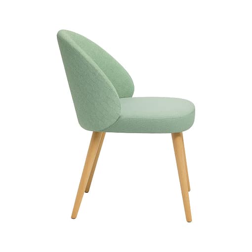 silla lana tapizada patas madera para interior