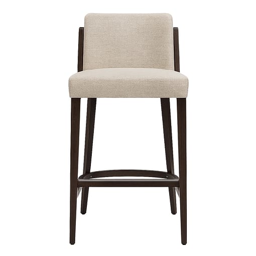 taburete aggy con mimbre tapizado patas madera para uso interior
