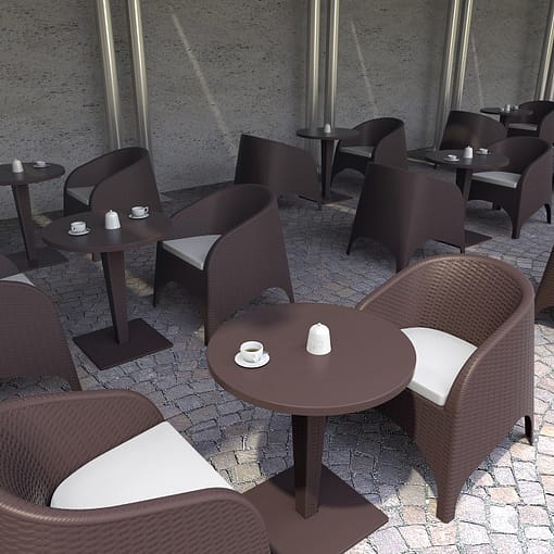 silla con brazos aruba para exterior imitación rattan ratán