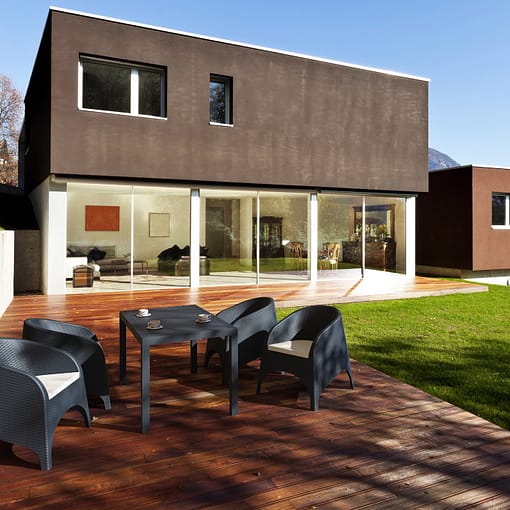 silla con brazos aruba para exterior imitación rattan ratán