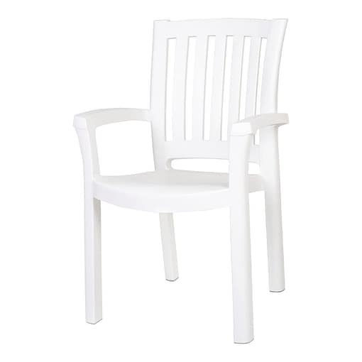 silla plástico jardín exterior barata económico blanco