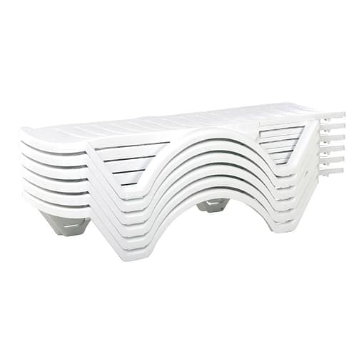 tumbona apilable plástico blanco piscina jardin exterior economico reclinable