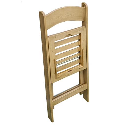 Silla de polipropileno imitacion madera natural con asiento rejilla plegable para eventos