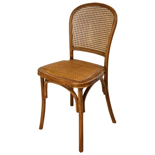 Silla cannage imitación madera para eventos