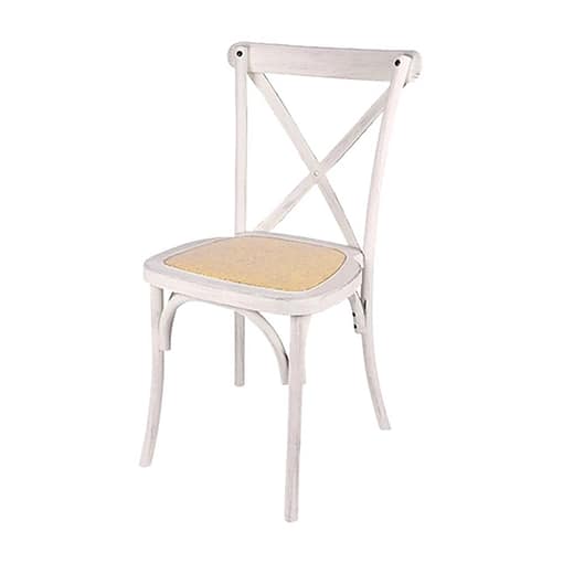 silla Crossback PP imitacion madera asiento imitacion ratan para exterior
