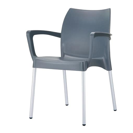 Silla con brazos DOLCE apilable para exterior
