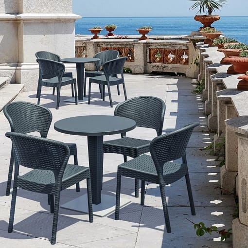 Silla DAYTONA apilable imitación ratán para exterior