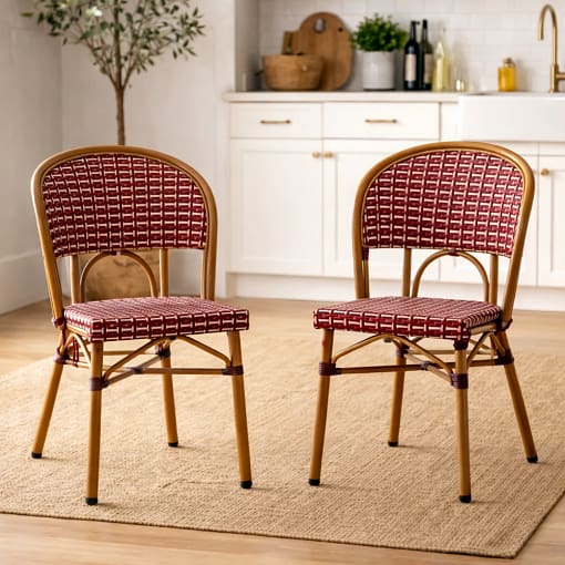 Silla apilable CHAMPAGNE de médula para exterior