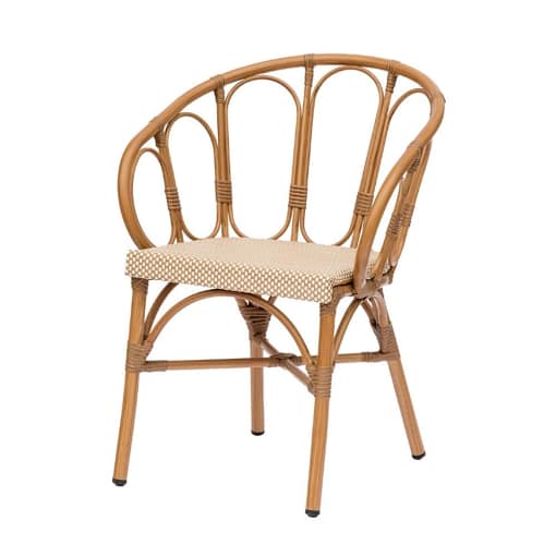 Silla con brazos apilable NASSAU de textilene para exterior