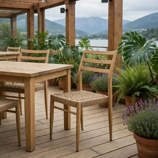 Silla ALBA apilable para exterior asiento rope