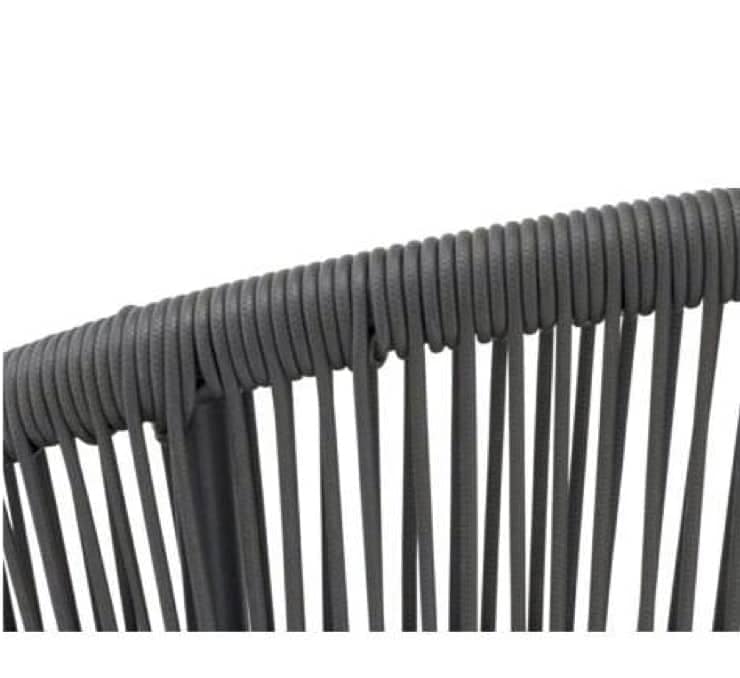Silla ZAURI apilable para exterior, aluminio, médula y cuerda trenzadas color gris - Imagen 2