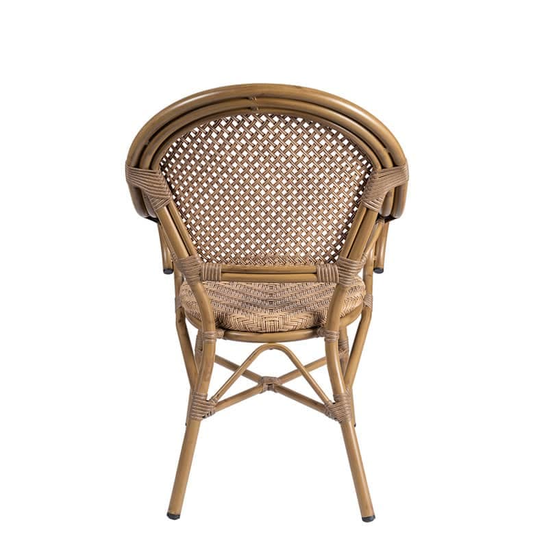 Sillón apilable Anna médula atlas y aluminio pintado deco bambú - Imagen 3