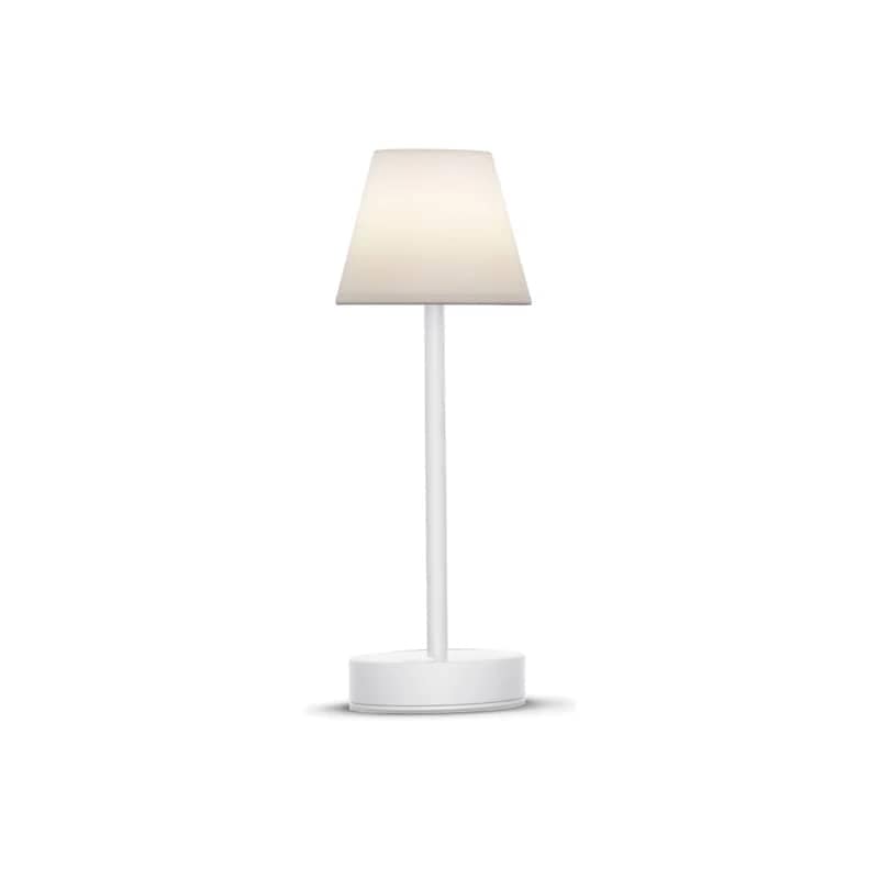 Lámpara de mesa exterior Lola slim 30 con batería color blanco