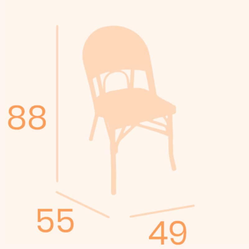 Silla BISTROT aluminio y médula trenzada apilable para exterior - Imagen 2