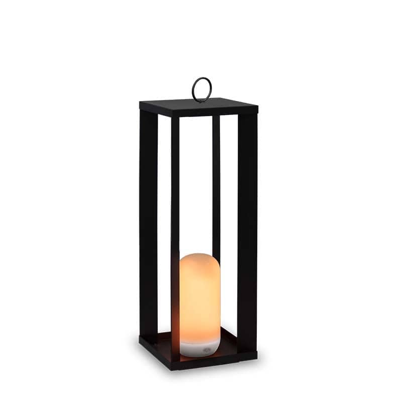 Farol metálico portátil SIROCO 50 para exterior recargable